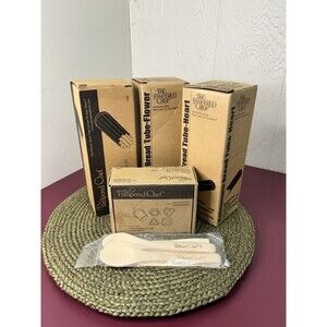 Lot Of 5 Pampered Chef Valtrompia Bread Tubes Heart Flower Scalloped Cutters Etc